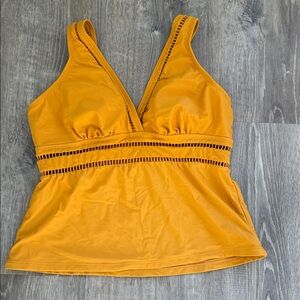 Time and Tru Mustard Tankini Swim Top with Accents
